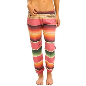 Aviator Nation Serape Bolt Stitch Sweatpants pink